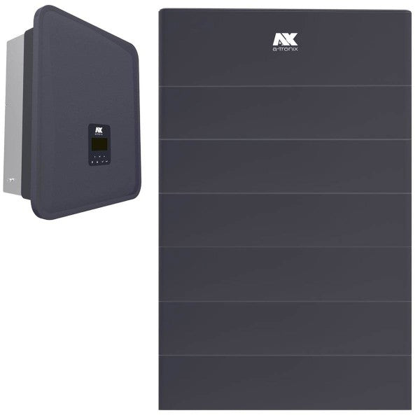 Conjunto - A-Tronix com Inversor híbrido de 12 kW e bateria solar de 20,16 kwh