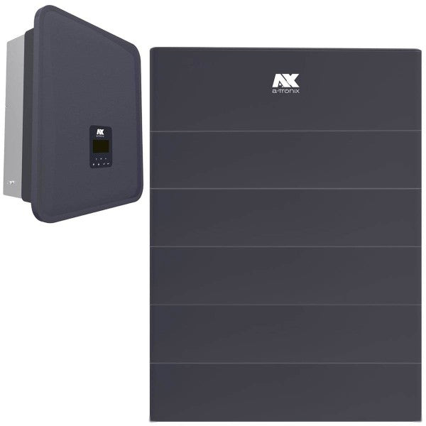 Conjunto - A-Tronix com Inversor híbrido de 10 kW e bateria solar de 17,2 kwh